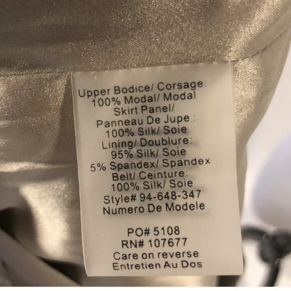 550 Alice + Olivia lace sequins tulle and silk oyster sliver sheath dress Size 0 - Picture 10 of 12